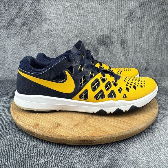 Michigan Wolverines Shoes Mens 11 Navy Maize Nike Free Trainer 5.0 V6 AMP NCAA - Picture 1 of 11